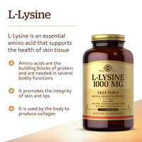 Thumbnail for Solgar L-Lysine 1000 mg, 250 Tablets - Enhanced Absorption and Assimilation - Promotes Integrity of Skin and Lips - Collagen Support - Amino Acids - Non-GMO, Vegan, Gluten Free - 250 Servings