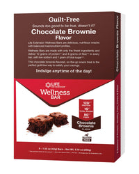 Thumbnail for Life Extension Wellness Bar (Chocolate Brownie), 12 g of protein, 8 g of fiber, chocolate brownie flavor, 100% cacao chips, protein-rich, on-the-go snack, only 1 g of sugar, 6 bars
