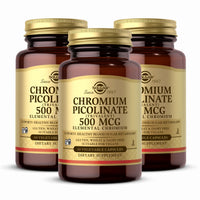 Thumbnail for Solgar Chromium Picolinate 500 mcg - 60 Vegetable Capsules, Pack of 3 - Supports Sugar, Fat & Protein Metabolism - Non-GMO, Gluten Free, Kosher - 90 Total Servings