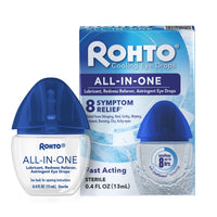Thumbnail for Rohto All-in-One Multi-Symptom Eye Drops, CoolSense™ Technology Relieves Irritation from Red, Dry, Itchy, Burning, Gritty, and Watery Eyes, 0.4 fl oz, 3 Count