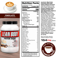 Thumbnail for Labrada Lean Body MRP with Premium Columbia Coffee (154mg of Caffeine), Power Latte, 2.47LB Tub