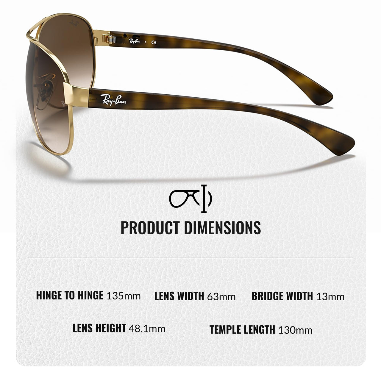 Ray-Ban RB3386 Pilot Shaped Non-Polarized Sunglasses for Men – Includes Official RAYBAN Eyewear Kit – Ideal Formal & Casual Wear Sunglasses – Brown Gradient Lens