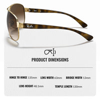 Thumbnail for Ray-Ban RB3386 Pilot Shaped Non-Polarized Sunglasses for Men – Includes Official RAYBAN Eyewear Kit – Ideal Formal & Casual Wear Sunglasses – Brown Gradient Lens
