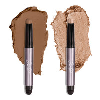 Thumbnail for Julep Eyeshadow 101 Crème-to-Powder Waterproof Eyeshadow Stick Duo – Long-Lasting, Crease-Proof, Easy Apply with Built-in Smudger - Sand Shimmer and Smoky Tawny Matte