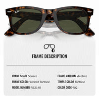 Thumbnail for Ray-Ban RB2140 ORIGINAL WAYFARER CLASSIC Square Shape Sunglasses with Official Eyewear Kit