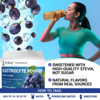 Thumbnail for Dr. Berg Zero Sugar Hydration Keto Electrolyte Powder - Enhanced w/ 1000 mg of Potassium & Real Pink Himalayan Salt (NOT Table Salt) - Grape Flavor Hydration Drink Mix Supplement - 50 Servings