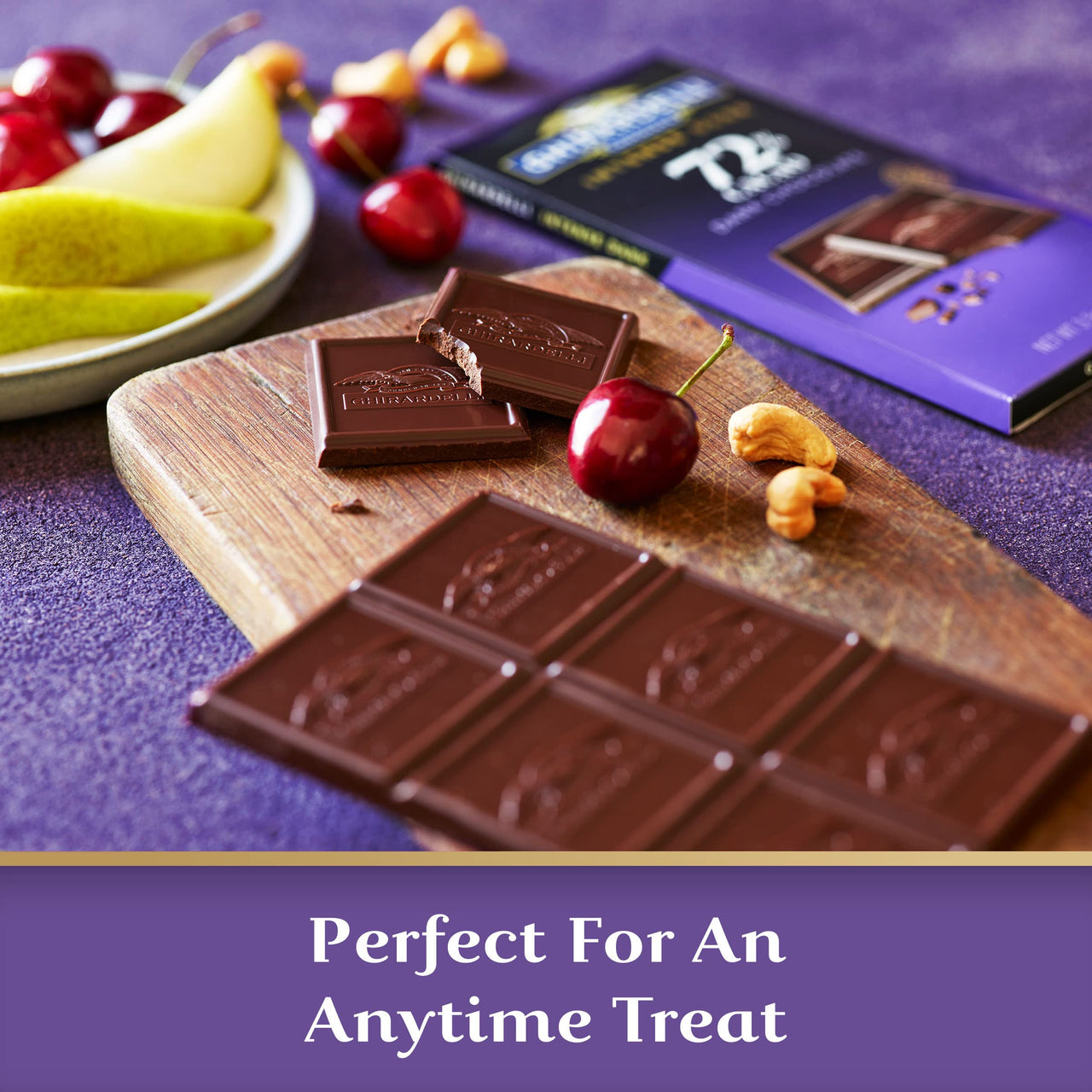 GHIRARDELLI INTENSE DARK 72% Cacao Chocolate Bars, 3.5 oz Bar (Pack of 12) – Premium Dark Chocolate with Mocha & Berry Notes