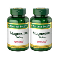 Thumbnail for Nature's Bounty Magnesium Supplements 500mg Tablets, Support Bone & Muscle Health, 200 Count (Pack of 2)