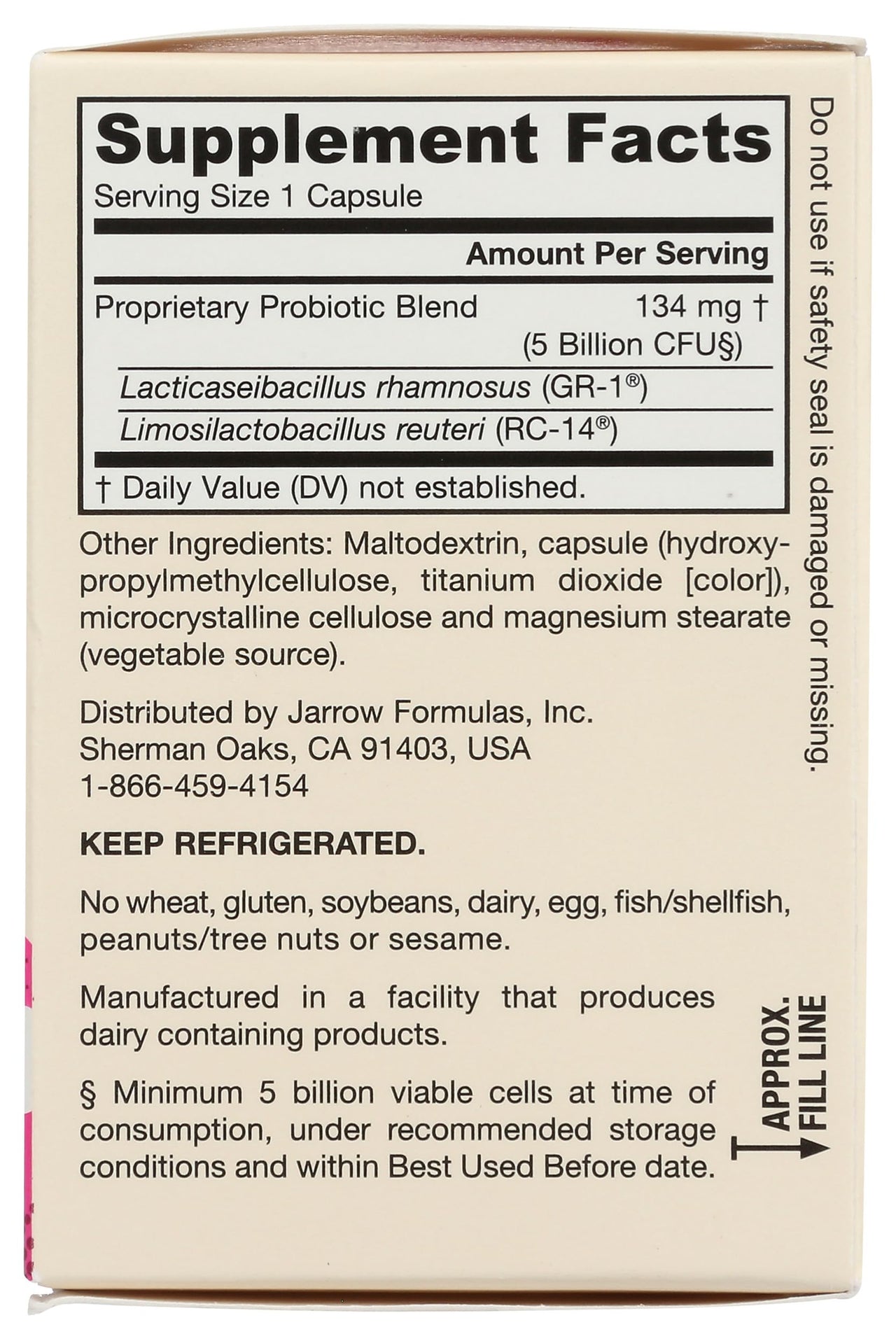 Jarrow Formulas Fem-Dophilus - 5 Billion CFU Per Serving - Women's Probiotic Supplement - Urinary Tract & Vaginal Health - Up to 30 Servings (Veggie Caps)