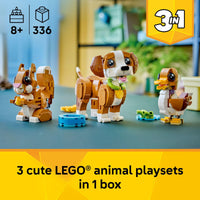Thumbnail for LEGO Creator 3 in 1 Cute Animals: Playful Puppy Dog Building Toy - Bedroom Decor for Girls & Boys, Ages 8+ - Gift for Birthdays - Build a Dog, Squirrel, or Duck - 31382