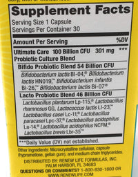 Thumbnail for Renew Life, Ultimate Flora Care Probiotic 100 Billion, 30 Count