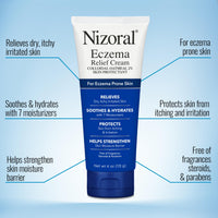 Thumbnail for Nizoral Eczema Relief Cream, 4 Fl Oz (Pack of 2), Relieves Dry Itchy Irritated Skin, Soothes Hydrates with 7 Moisturizers, Colloidal Oatmeal 2%, Eczema Cream for Adults