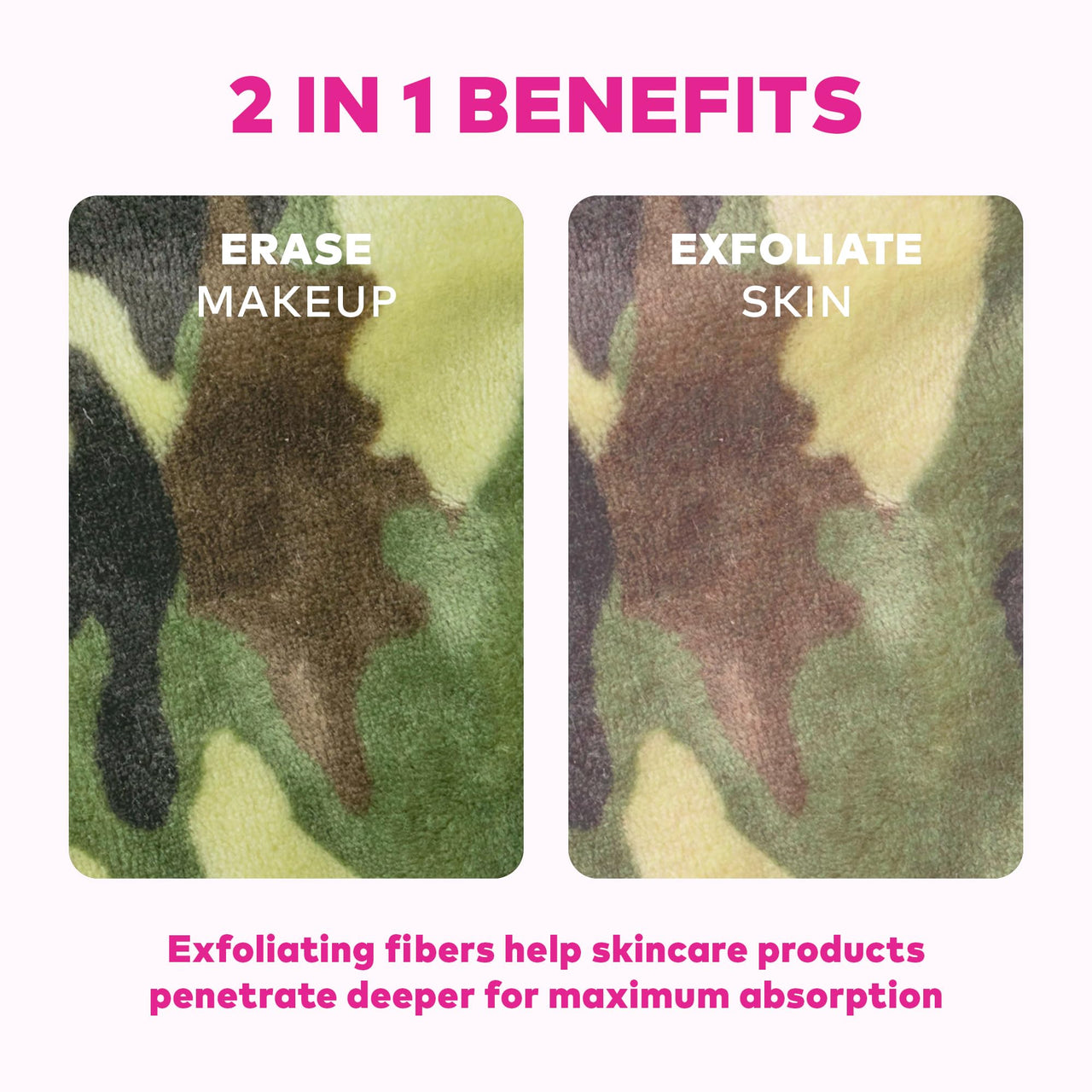 The Original MakeUp Eraser PRO, Effortlessly Remove All Makeup Using Only Water, Including Waterproof Mascara, Eyeliner, Foundation, Lipstick, Sunscreen,and More! Camo, 1 ct.