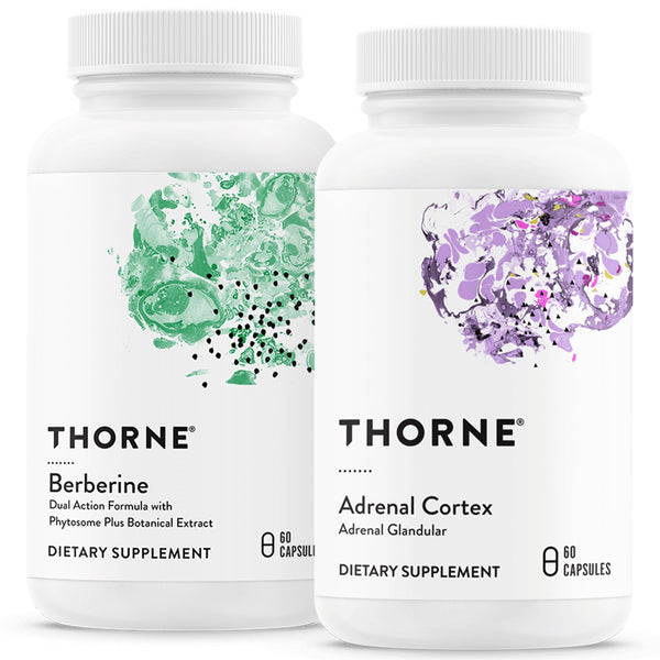 THORNE - Stress and Immune Support Bundle - Berberine & Adrenal Cortex - 30 to 60 Servings