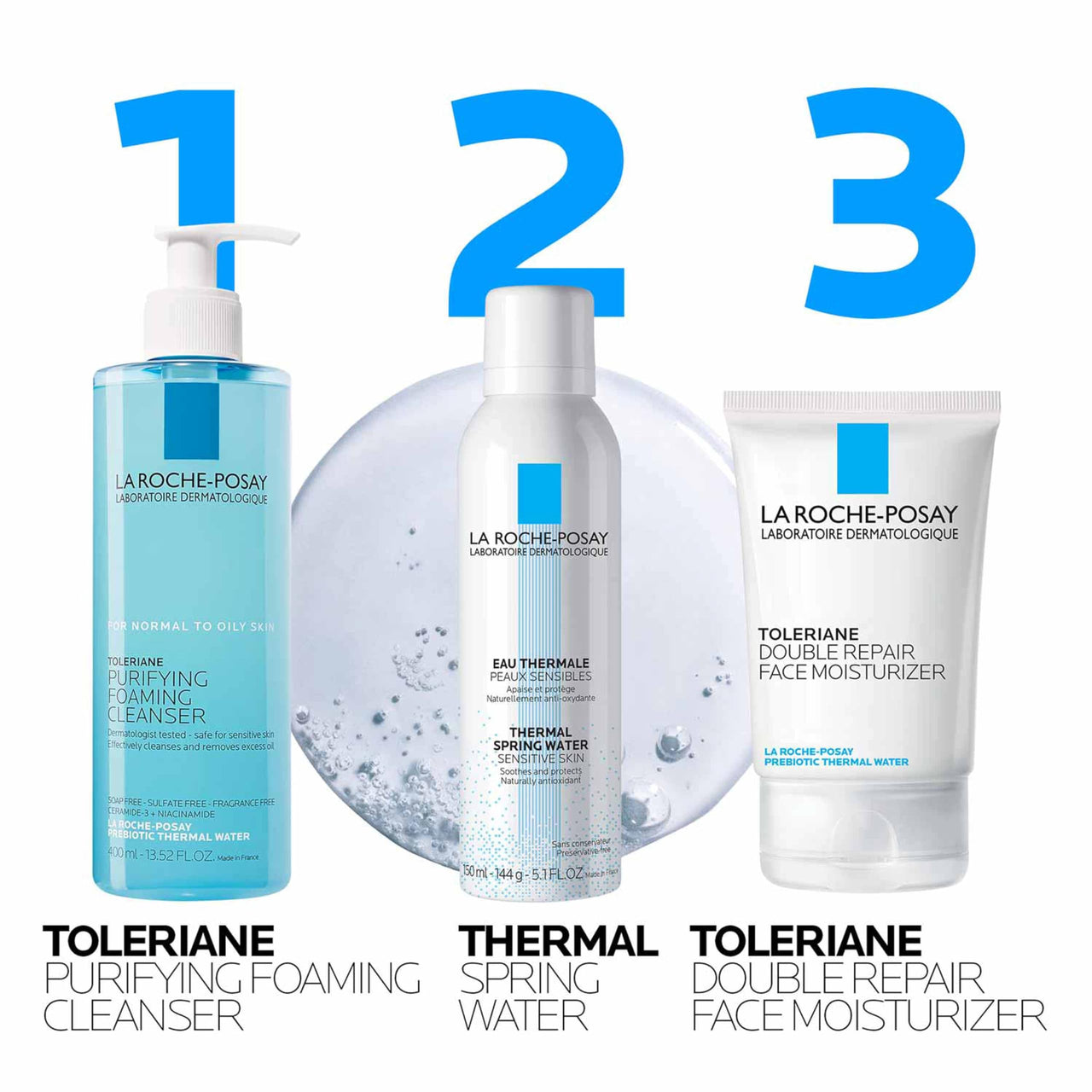 La Roche-Posay Toleriane Purifying Foaming Facial Cleanser, Niacinamide + Ceramides + Prebiotic Thermal Water, Oil Free Face Wash For Oily Skin, Pore Cleanser Safe For Sensitive Skin, Soap Free