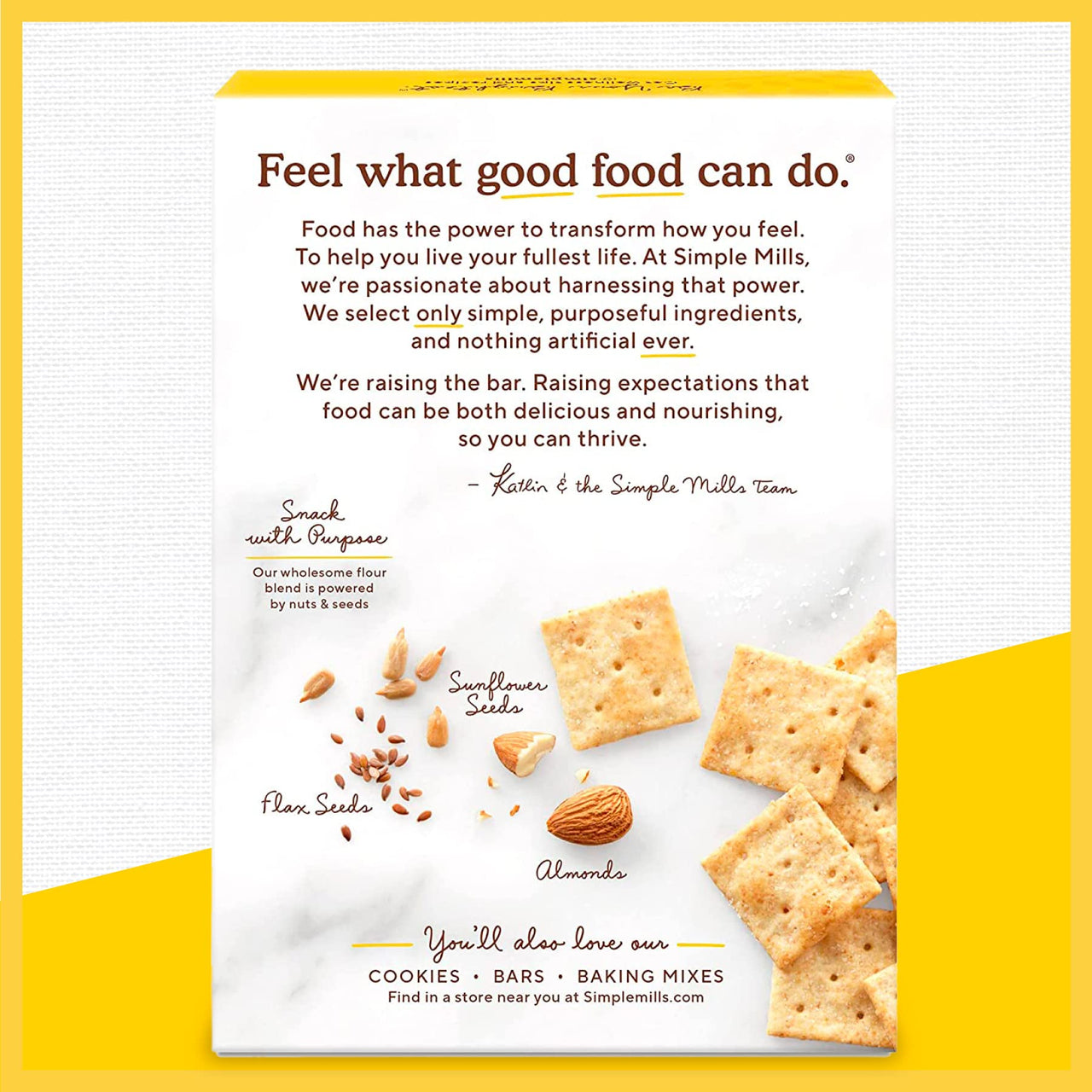 Simple Mills Almond Flour Crackers, Rosemary & Sea Salt, Gluten Free, Flax Seed, Sunflower Seeds, Corn Free, Good for Snacks, Made with whole foods, 6 Count (Packaging May Vary)
