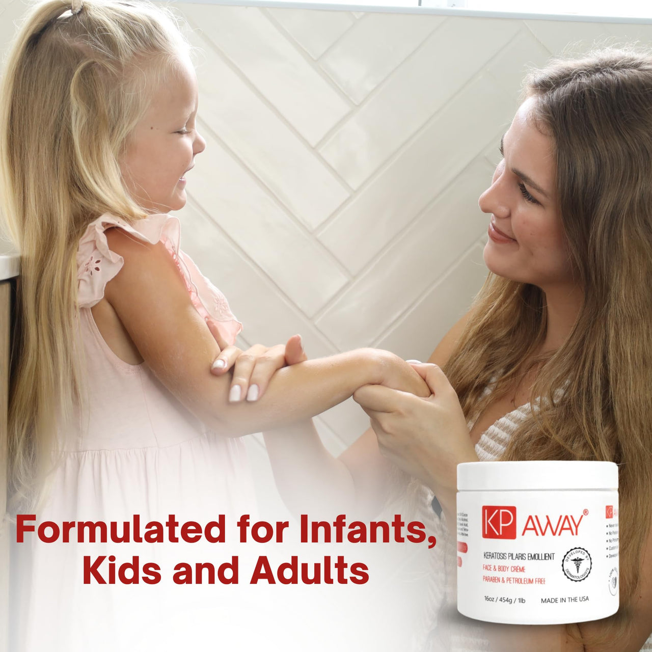 KPAWAY Moisturizing Keratosis Pilaris Cream for Kids | Gentle Hydration for Dry, Bumpy Skin | Dermatologist-Developed Lotion | Non-Irritating, Acid-Free Formula | 16 oz
