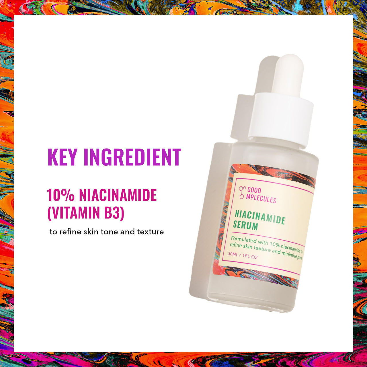 Good Molecules Niacinamide Serum - 10% Niacinamide to Target Blemishes, Nourishment, and Skin Tone - Ultra Hydrating Serum and Brightening Skin Care for Face