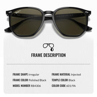 Thumbnail for Ray-Ban RB4306 Polarized Hexagonal Flat Lenses Sunglasses for Men and Women- Timeless Classic Sun Glasses with Modern Elegance - Premium UV Protection - Designer Men's and Women's Sunglasses