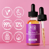 Thumbnail for SeoulCeuticals Rice Bran Oil for Skin - Korean Skin Care Facial Glow Oil With Squalane & Vitamin E - Cruelty Free K Beauty Skincare 1oz