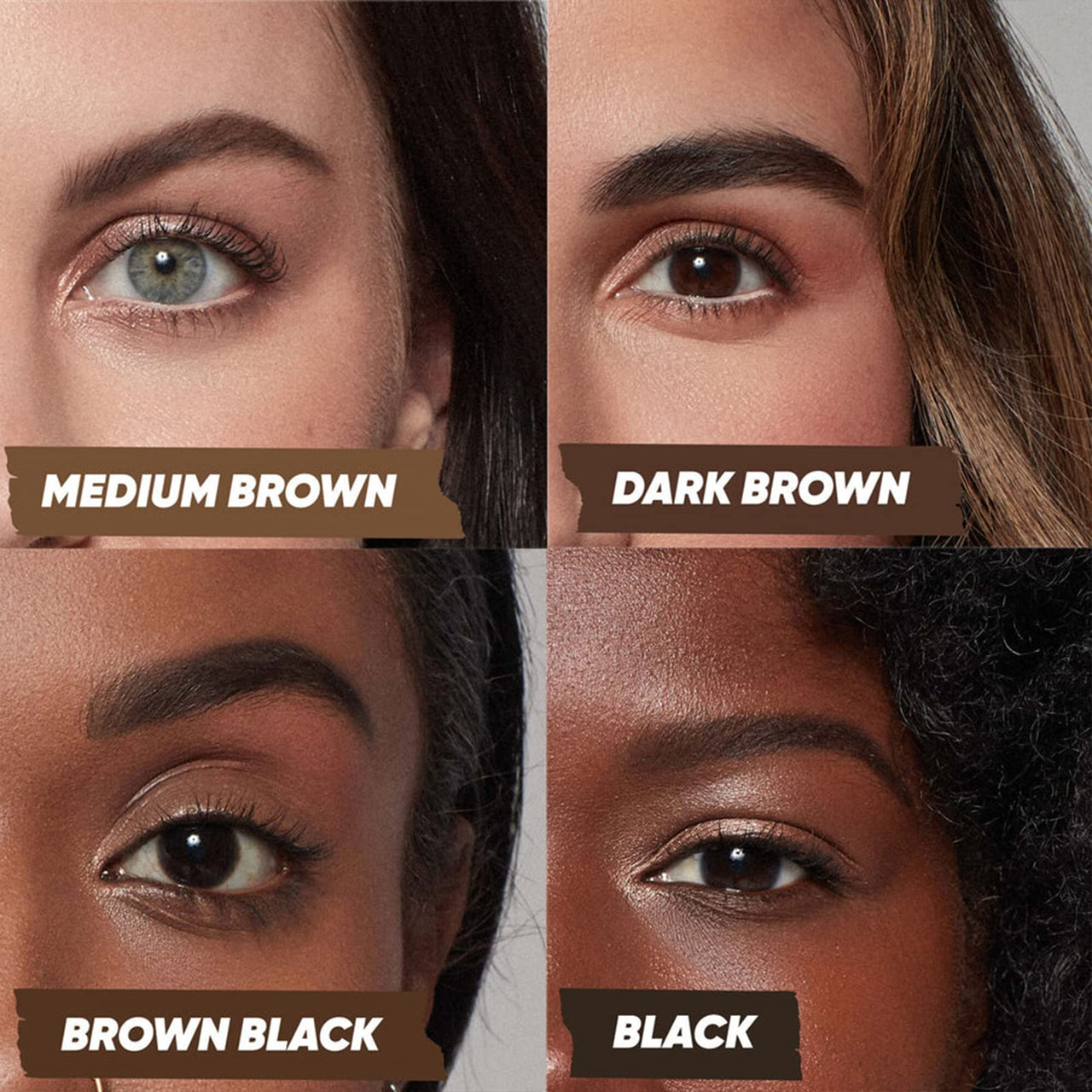 Kosas Brow Pop - Longwear Eyebrow Makeup, Dual-Sided Defining Pencil with Castor Oil for Soft, Natural Look of Real Hair - Brown Black