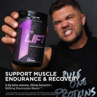Thumbnail for Rule 1 Proteins preLIFT Pre-Workout, 6g Citrulline, 3.2g Beta Alanine, 3 Caffeine Sources + 20 Others for Energy, Alertness, & Endurance (30 Servings, Blue Raspberry)