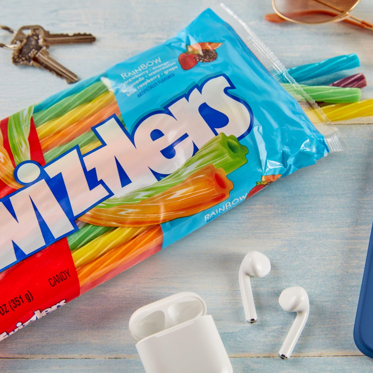 TWIZZLERS Twists Rainbow Flavored Licorice Style, Chewy Candy Bag, 12.4 oz (Pack of 2)