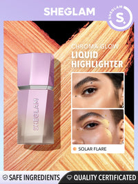 Thumbnail for SHEGLAM Chroma-Glow Bloom Liquid Highlighter Color Changing Gel Cream Multichrome Highlighter High-Shine Finish Long Wear Brightening Non-Caking-Solar Flare