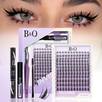 Thumbnail for B&Q Fairy Lash Clusters Kit - DIY Lash Extension Kit at Home Beginner-Friendly Manga Lashes, 144pcs 8-18mm Wispy Clusters with 0.3mm Invisible Band & Waterproof, Salon Look for Daily Work & Parties