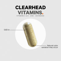 Thumbnail for Codeage Clearhead Echinacea+ Supplement - Echinacea, Schisandra, Feverfew, Coptis, American Ginseng, Astragalus, Garlic, Probiotics, Vitamins C & D3, Zinc, Selenium - Clear Head Vitamin - 90 Capsules