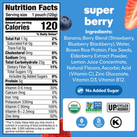 Thumbnail for Noka Organic Superfood Smoothie Pouches – Super Berry – Immune Support with Elderberry, Vitamin C & Plant Protein, Organic Healthy Snacks for Kids & Adults, 4.22oz (6 Pack)
