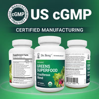 Thumbnail for Dr. Berg's Greens Superfood Cruciferous Vegetable Tablets - Vegetable Supplements for Adults w/ 11 Phytonutrient Super Greens Tablets - Energy, Immune System & Liver Veggie Tablets - 250 Tablets