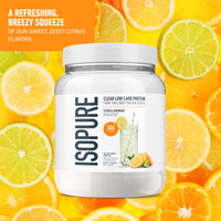 Thumbnail for Isopure Clear Whey Isolate Protein Powder, Lactose Free, Gluten Free, Naturally Flavored, Citrus Lemonade, 20g Protein Per Serving, 14.1 Oz, 16 Servings (Packaging May Vary)