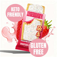 Thumbnail for Legendary Foods 22g Protein Pastry 0g Added Sugar, Low Carb, Gluten Conscious, Keto Snack, Ideal for Glucose Management, Includes Whey Protein Isolate, 8 Pack Frosted Strawberry