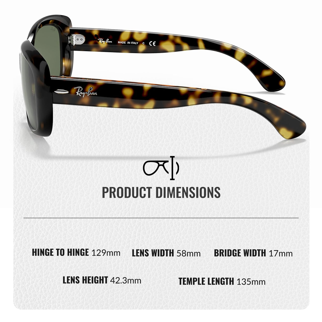 Ray-Ban RB4101 JACKIE OHH Butterfly Shaped Non-Polarized Sunglasses for Women – Includes Official RAYBAN Eyewear Kit – Ideal Formal & Casual Wear Sunglasses – Green Lens