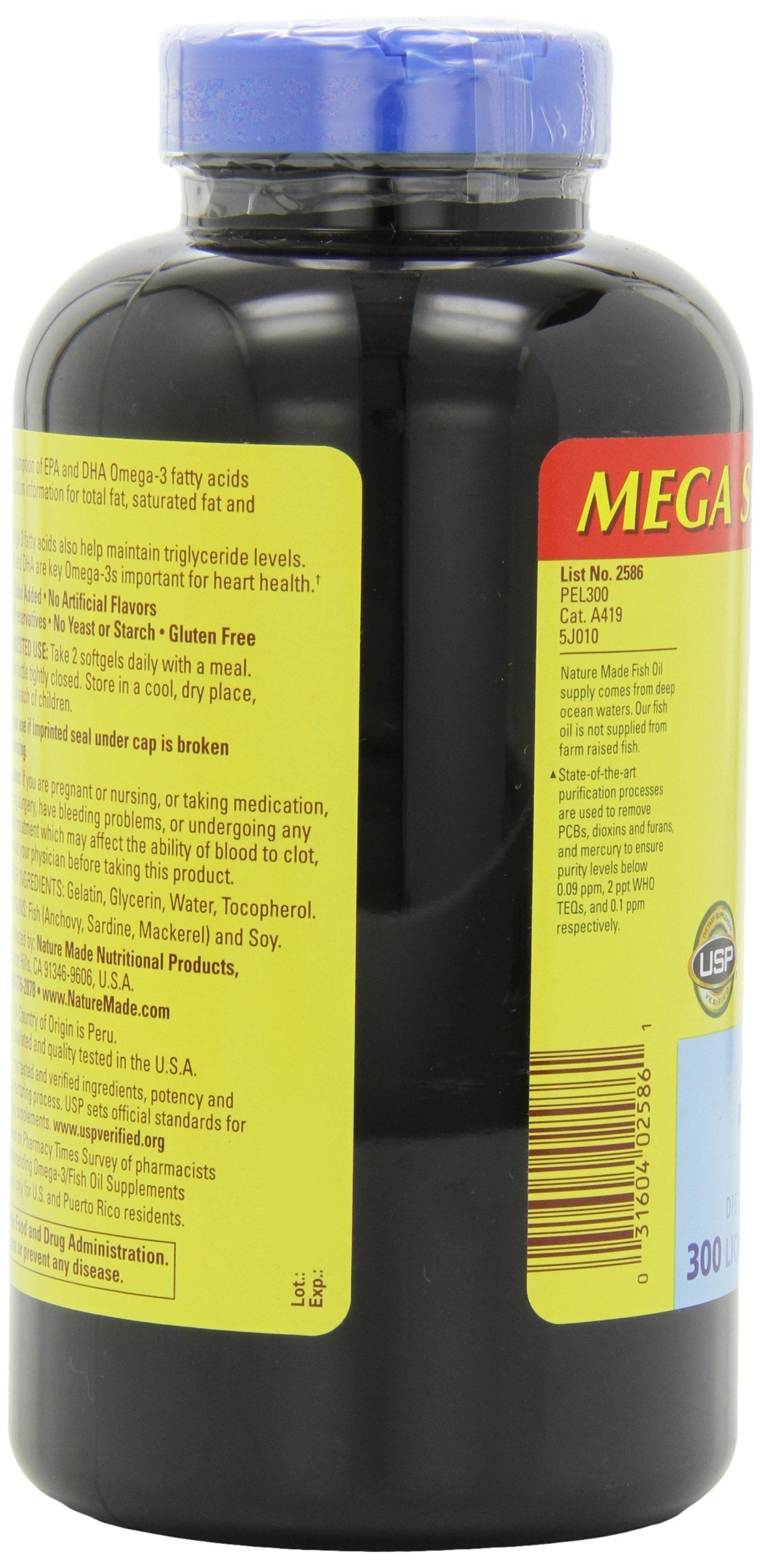 Nature Made 1200mg of Fish Oil, 2400 per Serving, 360mg of Omega-3, 300 Softgels, 300 Count (Pack of 1)