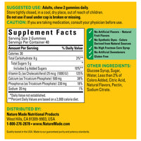 Thumbnail for Nature Made Calcium Gummies 500 mg Per Serving with Vitamin D3, Dietary Calcium Supplement for Bone Support, 80 Gummies, 40 Day Supply