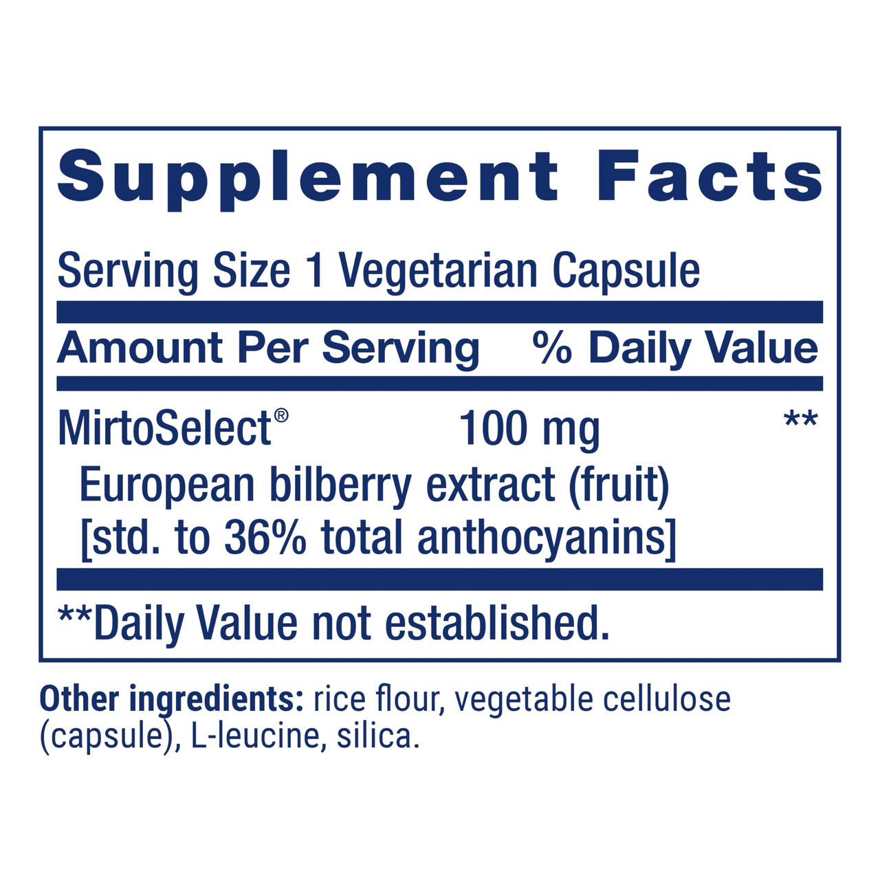 Life Extension Standardized European Bilberry Extract, 100 mg, MirtoSelect® Vaccinium myrtillus, Eye Health, Circulation, Lubrication, Gluten-Free, Non-GMO, Vegetarian, 90 Capsules