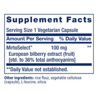 Thumbnail for Life Extension Standardized European Bilberry Extract, 100 mg, MirtoSelect® Vaccinium myrtillus, Eye Health, Circulation, Lubrication, Gluten-Free, Non-GMO, Vegetarian, 90 Capsules