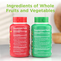 Thumbnail for Balance of Nature Fruits & Veggies Supplements - Whole Fruit and Vegetable Ingredients for Women, Men, and Kids - 90 Fruits Capsules, 90 Veggies Capsules - 1 Set