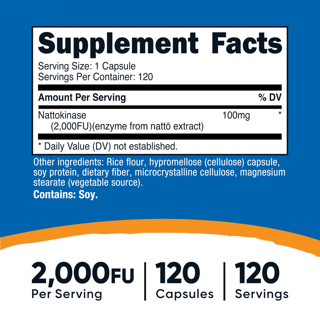 Nutricost Nattokinase 2,000FU, 120 Capsules - Gluten Free, Non-GMO, Vegetarian Friendly