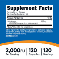 Thumbnail for Nutricost Nattokinase 2,000FU, 120 Capsules - Gluten Free, Non-GMO, Vegetarian Friendly
