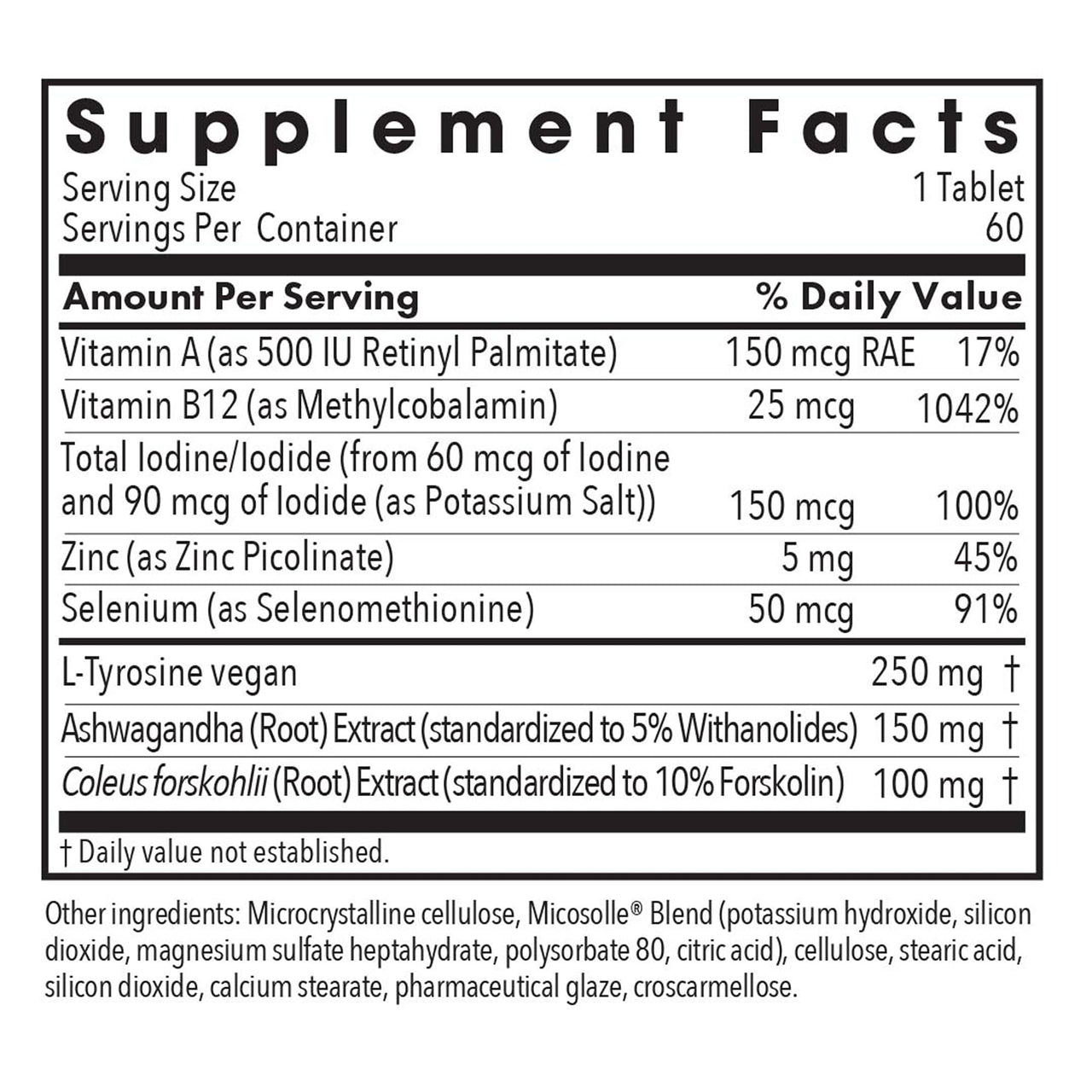 Allergy Research Group Thyroid Nutrition with Iodoral - Thyroid Support for Men & Women, Thyroid Complex Supplement, Thyroid Health, Iodine - 60 Count