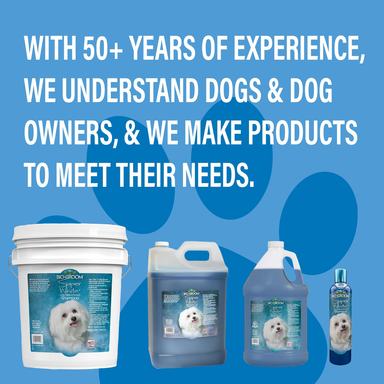 Bio-Groom Super Whitening Dog Shampoo - Whitening Pet Shampoo, Dog Bathing Supplies, Puppy Wash, Grooming Supplies, Cruelty-Free - 1 Gallon