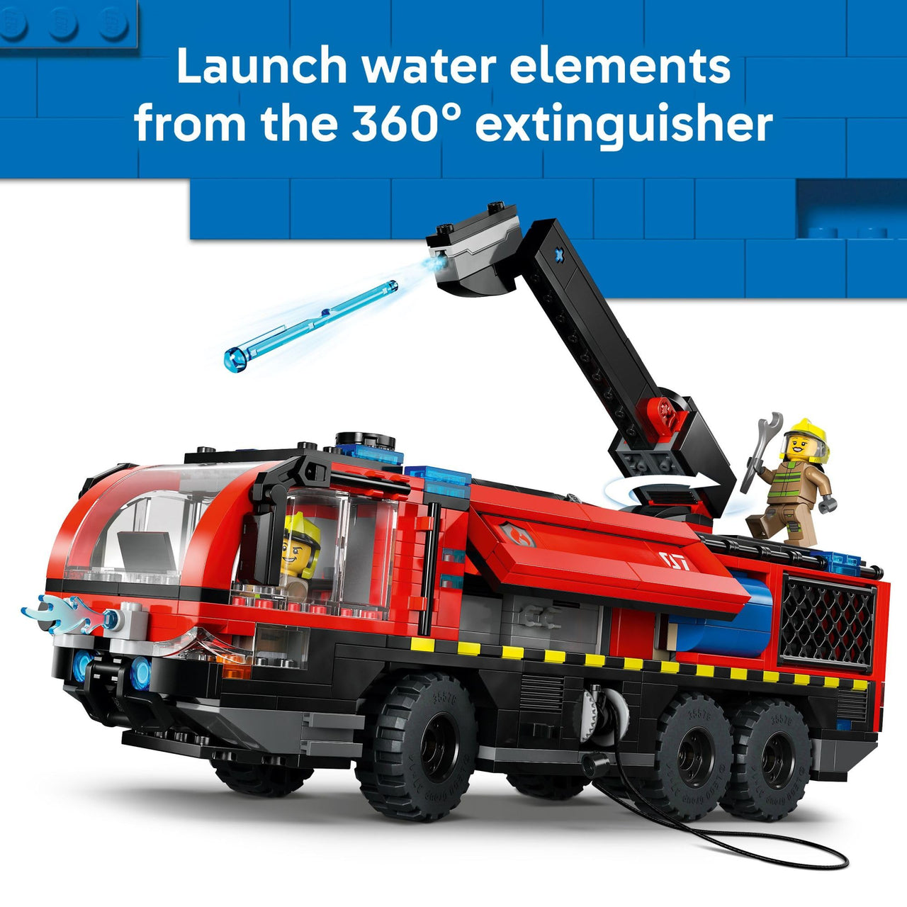 LEGO City Airport Fire Truck Kids Building Toy - Pretend Play Emergency Vehicle for Boys & Girls, Ages 7+ - Fire Engine Toy W/ 4 Firefighter Minifigures - Gift Idea for Birthdays - 60499
