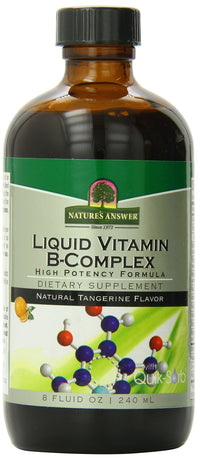 Thumbnail for Nature's Answer Liquid Vitamin B-Complex Supports Healthy Energy Levels | Promotes Healthy Nerve Function | All-Natural Tangerine Flavor | Gluten-Free & Benzoate-Free 8oz