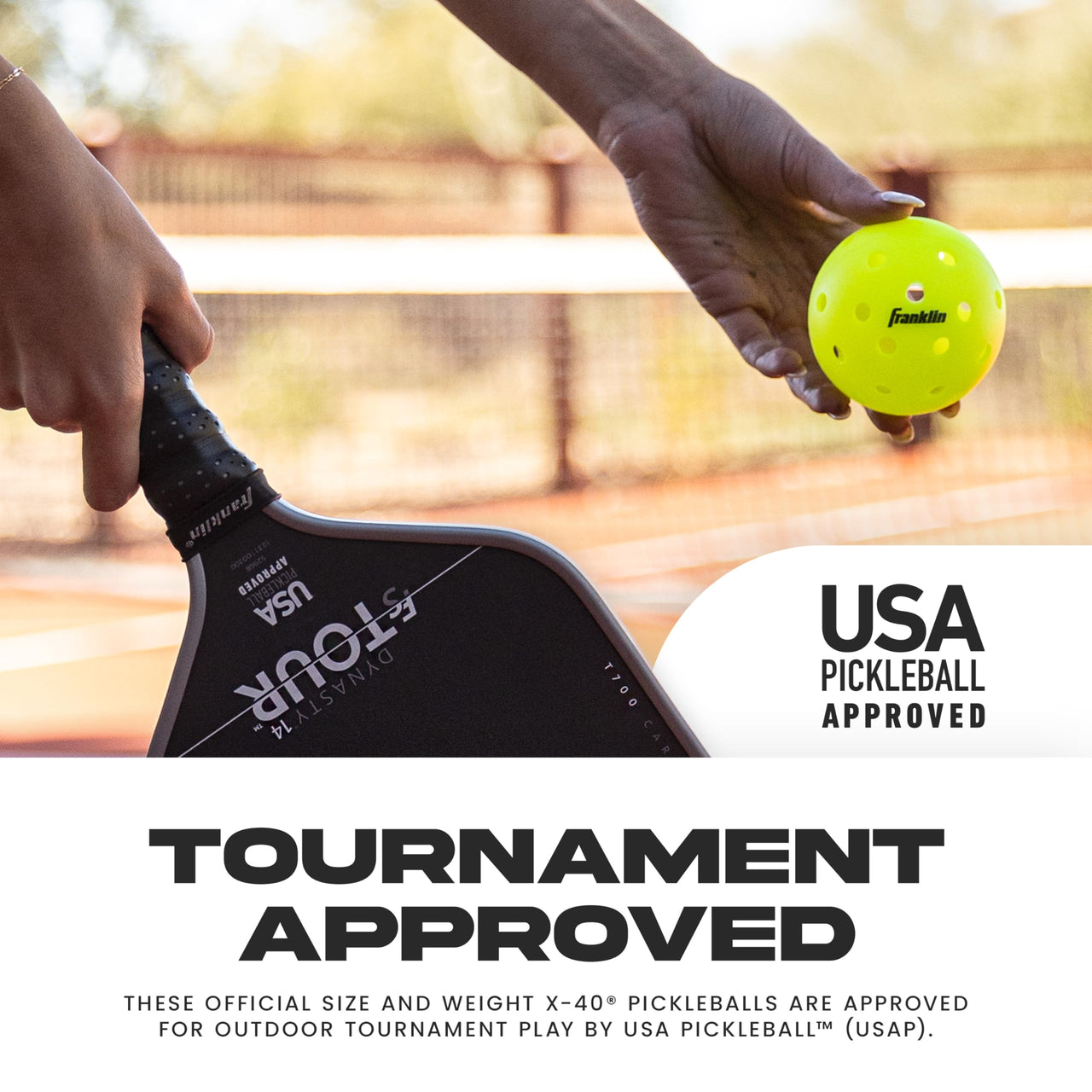 Franklin Sports x-40 Performance Outdoor Pickleballs - Usapa Approved (12 Pack)