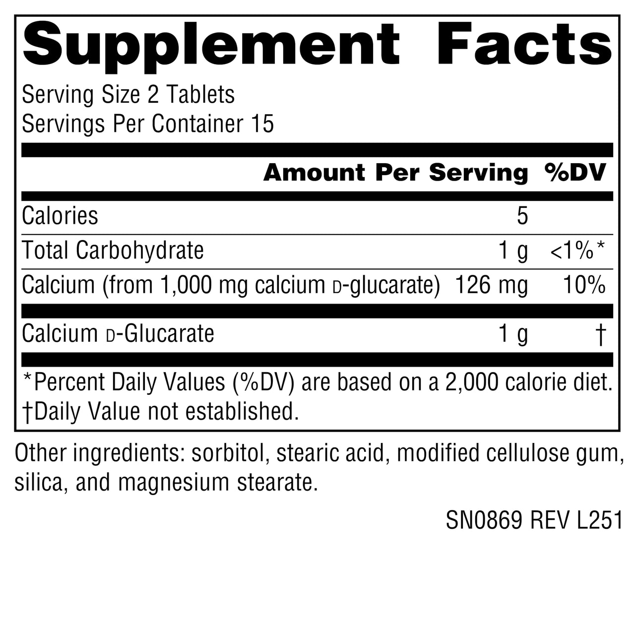 Source Naturals Calcium D-Glucarate, Cellular Detoxifier* 500mg - 30 Tablets