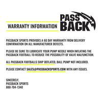 Thumbnail for Passback Junior Composite Football, Ages 9-13, Youth Training Football, (Ships Deflated)