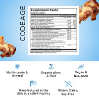 Thumbnail for Codeage Lungs Vitamins, A, C, D, E, B6, Milk Thistle Lung Supplement, Zinc & Magnesium, Cordyceps, Reishi, Chaga, Poria, Tylophora, Ginger, Peppermint Leaf Organic Herb Cleanse - Non-GMO - 90 Capsules